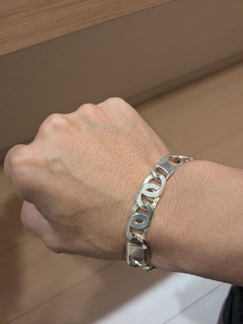 シルバー925　イタリア製　チェーンブレスレット　シルバーブレス