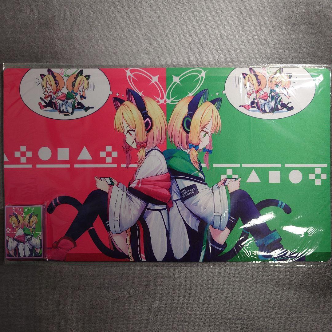 α1 ブルアカ ゲーム&ヘッドフォン 才羽モモイ&ミドリ スリーブ&プレイマット