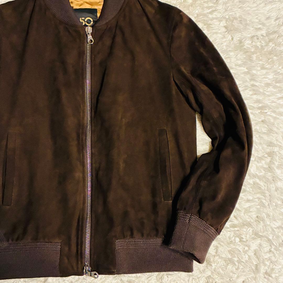 【美品】チンクアンタ ゴートスキン 山羊革 ボンバージャケット 茶 M