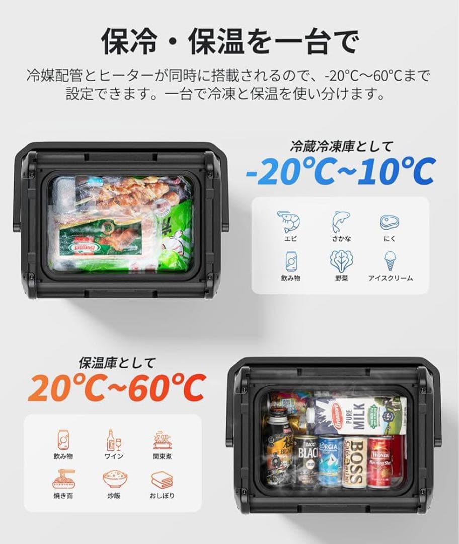 EENOUR ポータブル冷蔵庫 冷凍・保温機能付き D18PRO