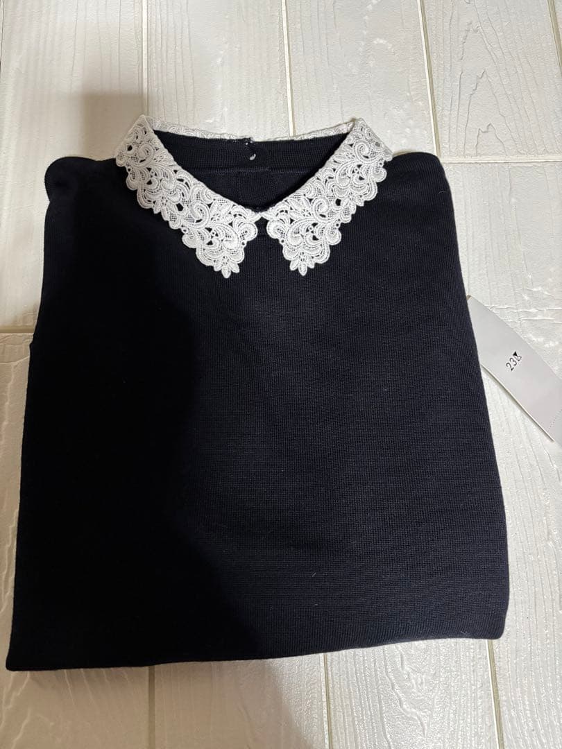 【タグ付き新品】23区S エンブロイダリー レース　ニット 現行品