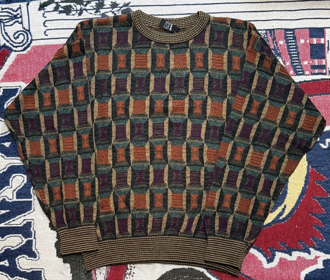 【古着】 old check patterned velour jacket