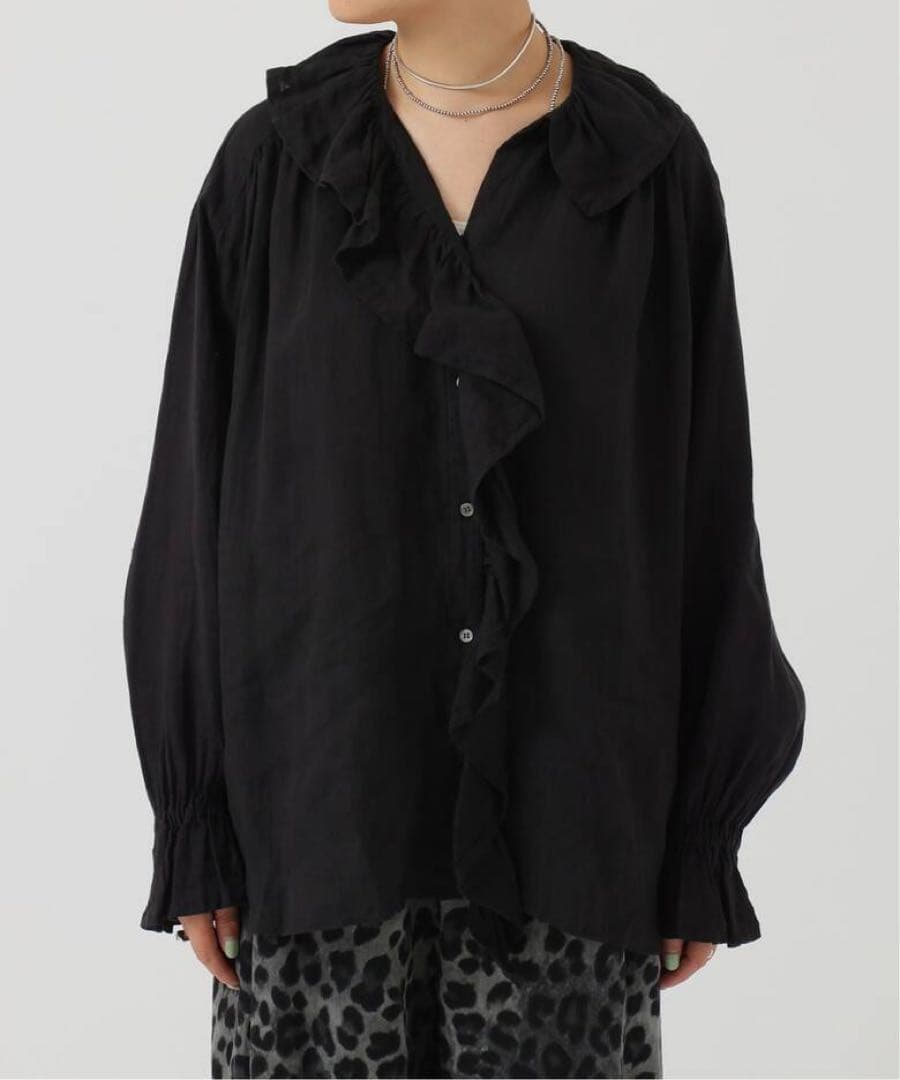 フレンチリネン フリルパフブラウス