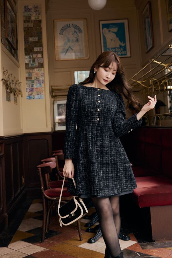 ワンピース Mondrian Tweed Mini Dress / Her lip to