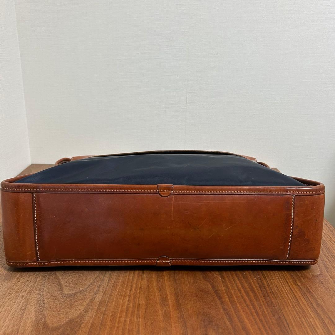 【美品】Felisi フェリージ8637/2 バッグ　ネイビー&ライトブラウン