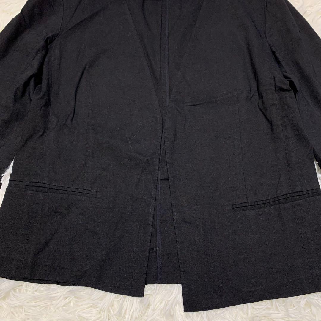【美品】セオリー スーツ セットアップ ノーカラー リネン L ブラック