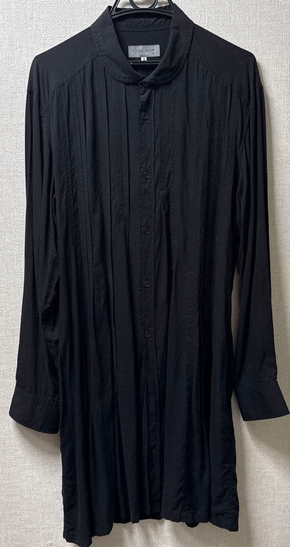 テンセルローンタックブラウス　ヨウジヤマモトプールオム　3　黒　古着
