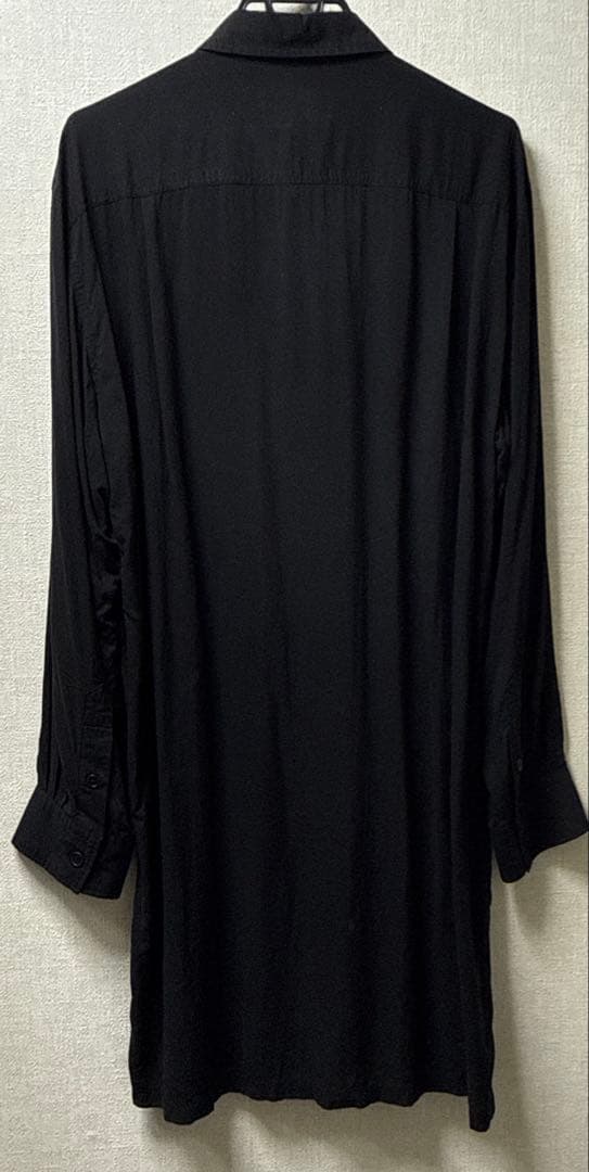 テンセルローンタックブラウス　ヨウジヤマモトプールオム　3　黒　古着