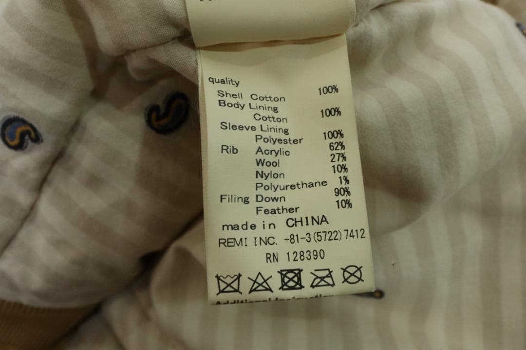 ひ*ろ様 REMI RELIEF レミレリーフ ダウン コーデュロイジャケット■