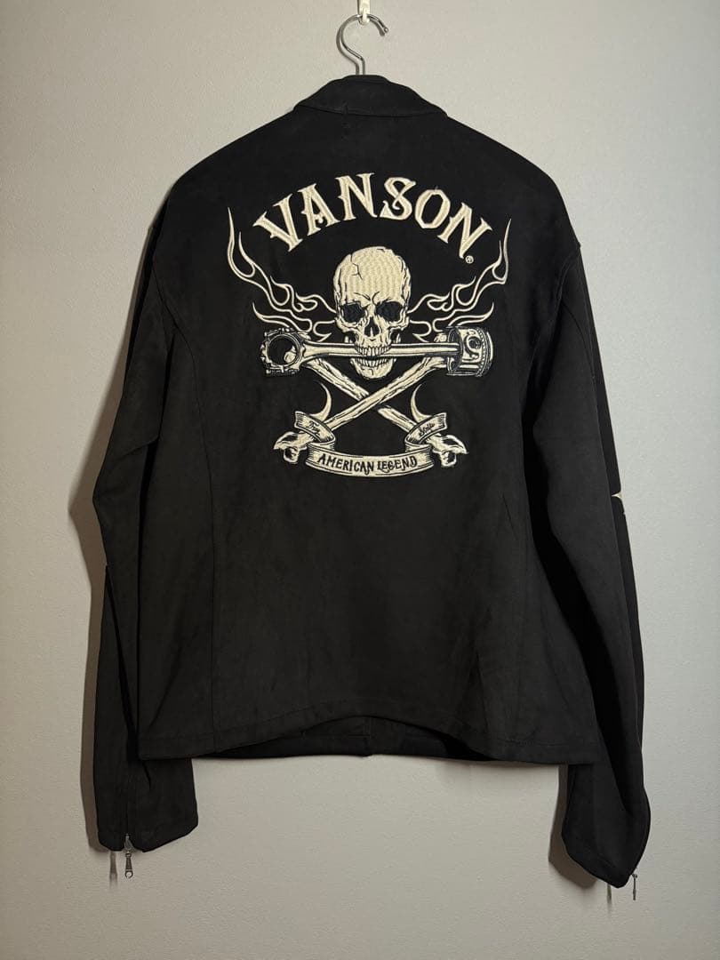 【未使用】VANSON 起毛 プレーティング シングル ライダース バイク