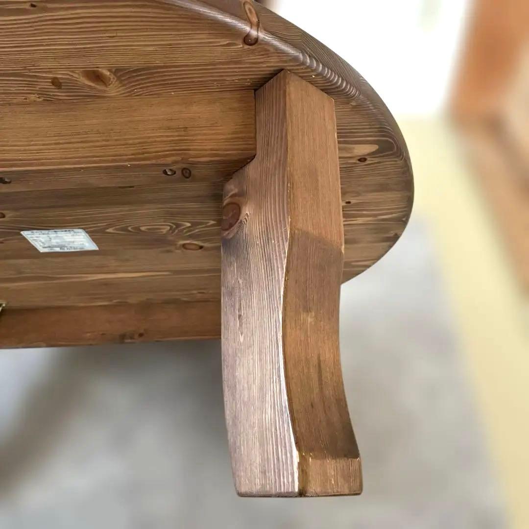 高級折りたたみ式 丸座卓天然木国産松無垢材パイン材 円卓90cm オイル塗装