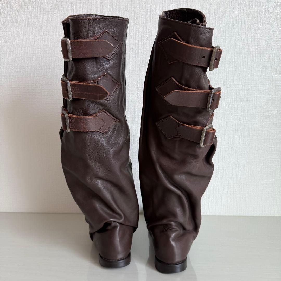 希少　zucca　ズッカ　ナウシカブーツ　ベルトパンツブーツ　ダークブラウン　L