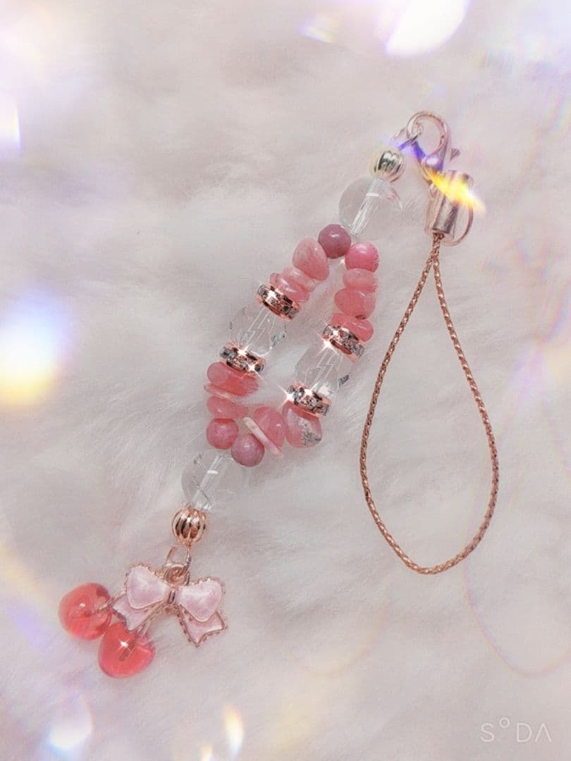 インカローズ×虹の女神アイリスの恋愛成就パワーストーンストラップ