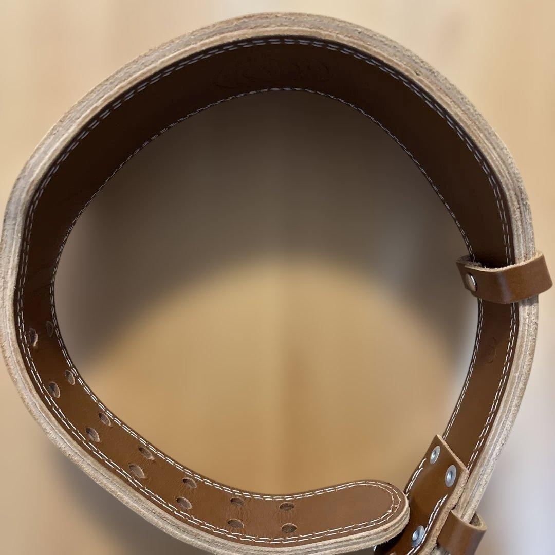 GOLD'S GYM トレーニングパワーベルト S ブラウン　プロレザーベルト