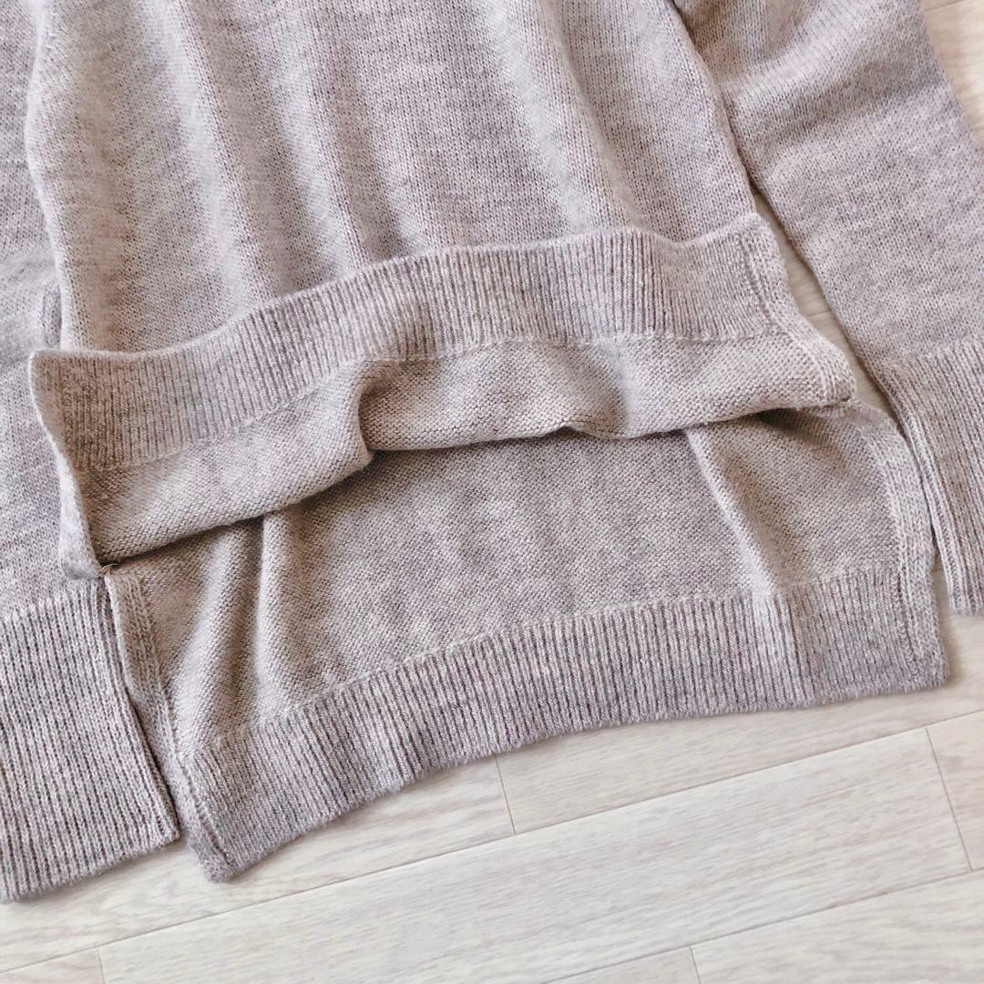 美品✨　モラビト ウール アルパカ　ハイネック ニットプルオーバー　グレージュ