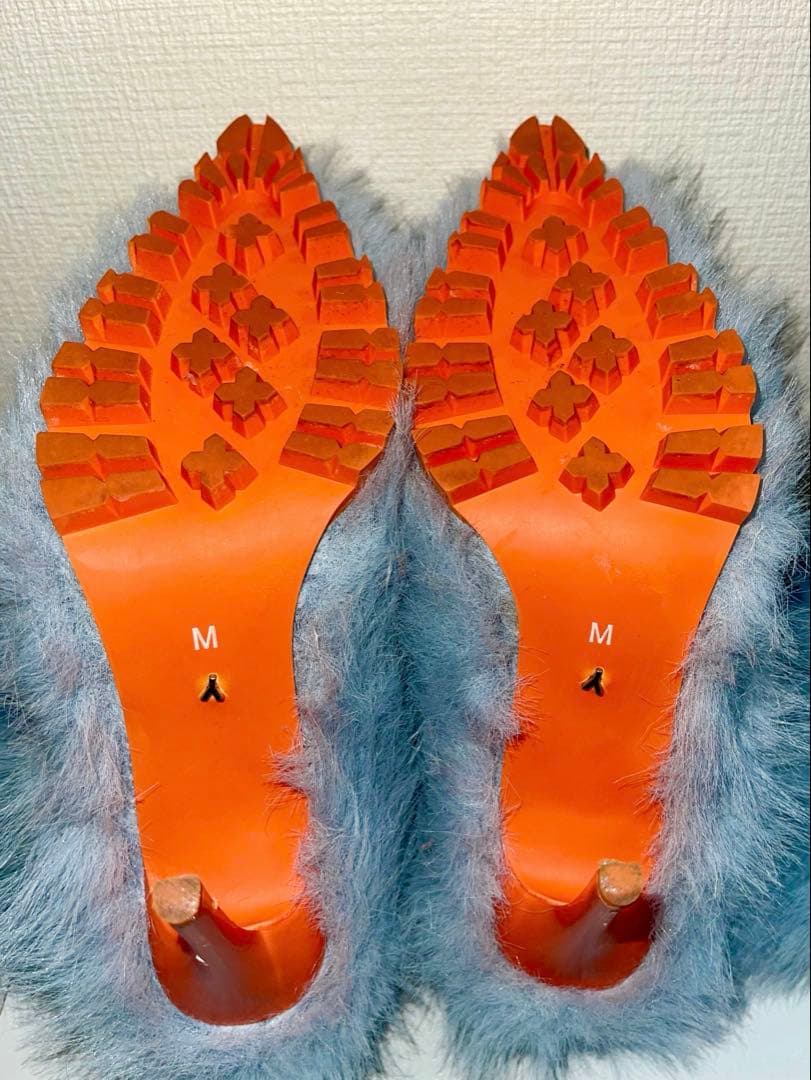 YELLO BLAQUEE SHORT BOOTS ファーブーツブルー