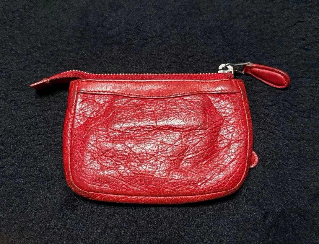 希少 バレンシアガ 財布 ケース 赤 レッド ヴィンテージ