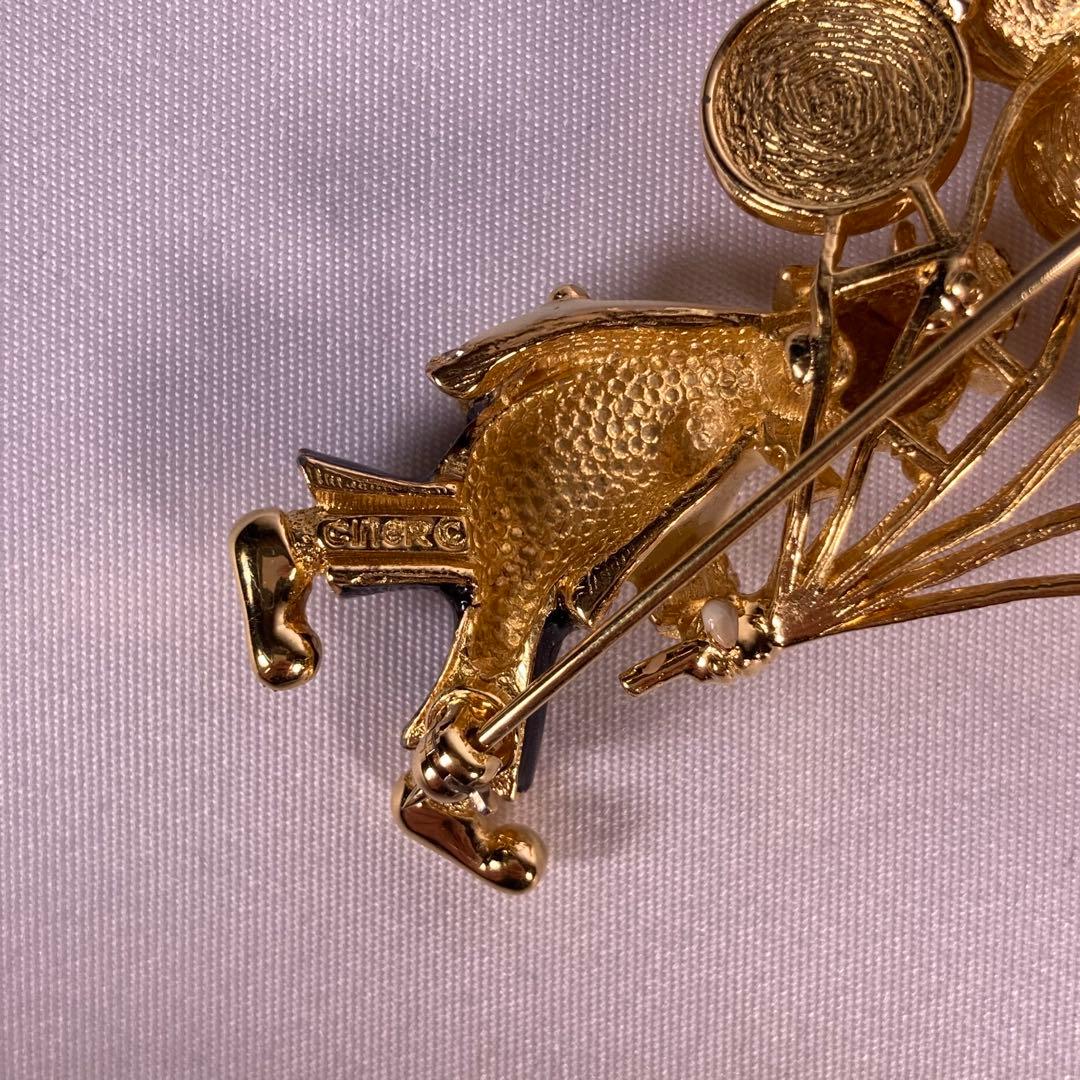 希少 CINER サイナー　ヴィンテージ 風船 ブローチ　ネイビー　ピンク