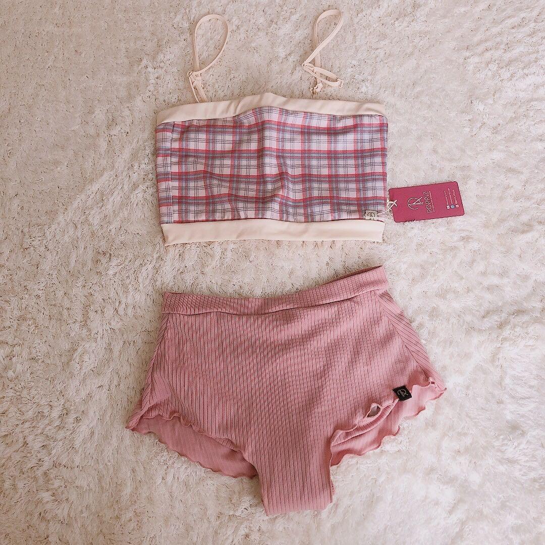k*o様 ポールダンス　ブラトップ ショートパンツ セット　チェック　ピンク　黒