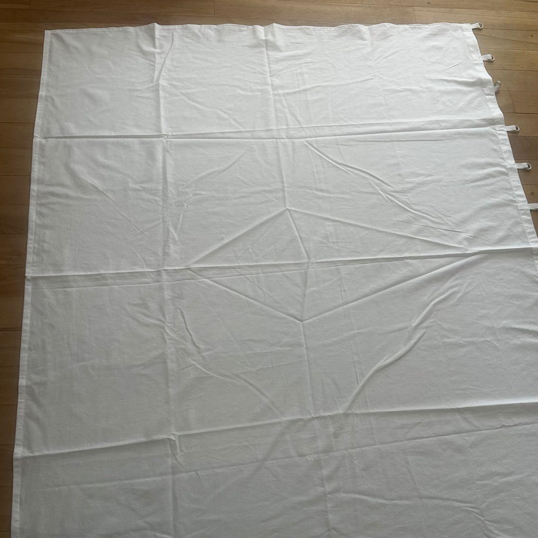 古道具/白磁リングの古布カーテン　丈短め