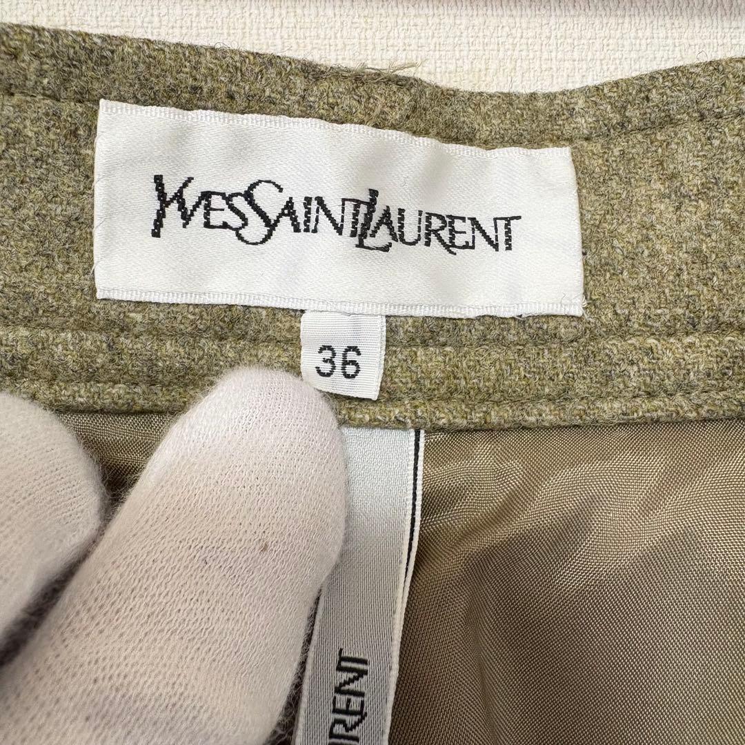 【ヴィンテージ】YSLサンローラン ウールカシミヤ30％ パンツスーツ 秋冬用