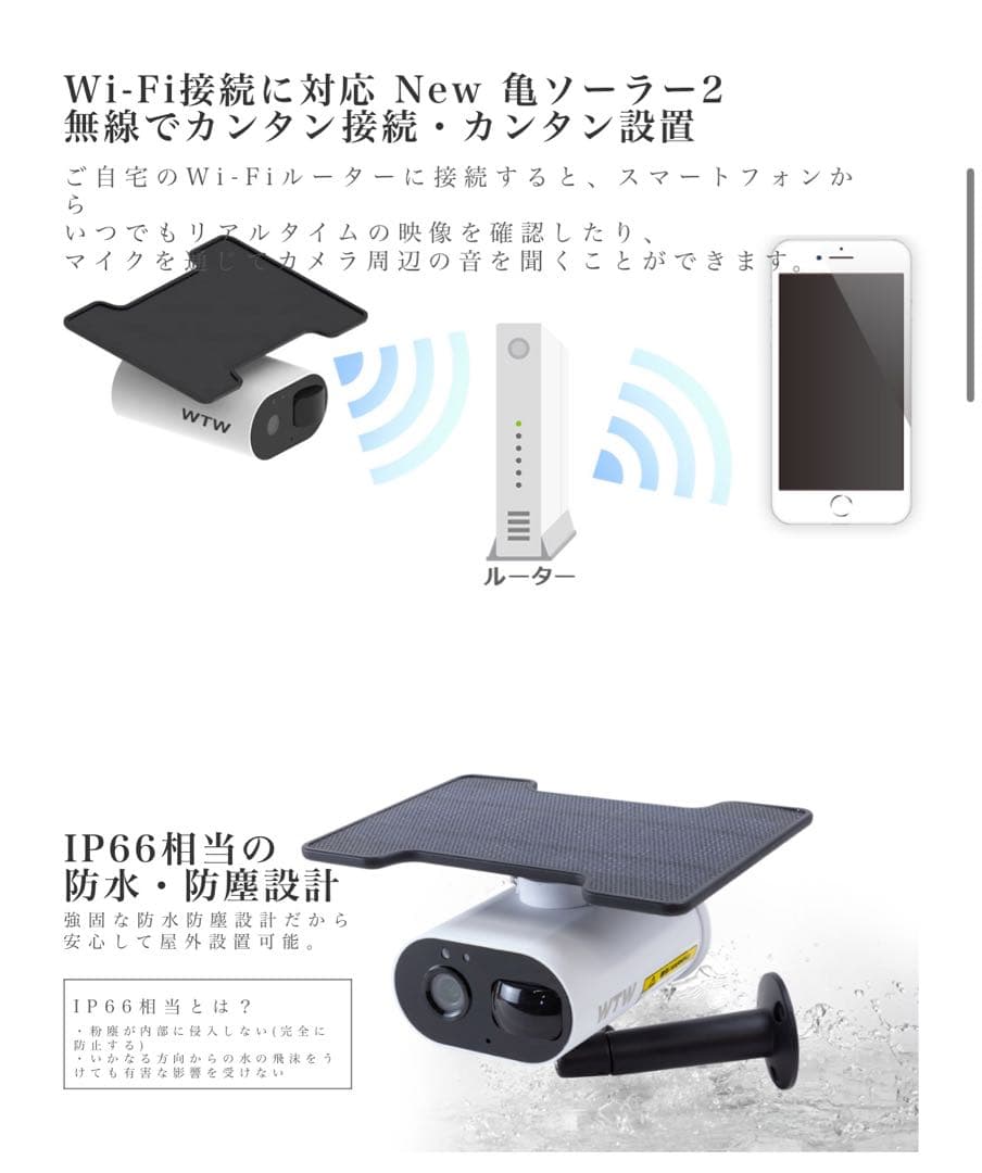 KAME-SOLAR2 防犯カメラ WTW-IPWS1123MW