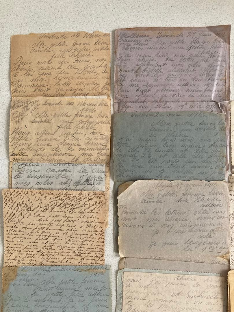 値下げ　T48 フランスアンティーク　手書き　お手紙　24通セット　1910年代