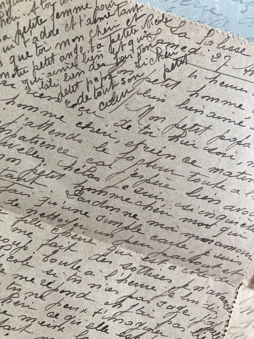 値下げ　T48 フランスアンティーク　手書き　お手紙　24通セット　1910年代