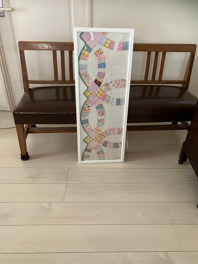 アンティークキルト　ダブルウエディング　フレームキルト