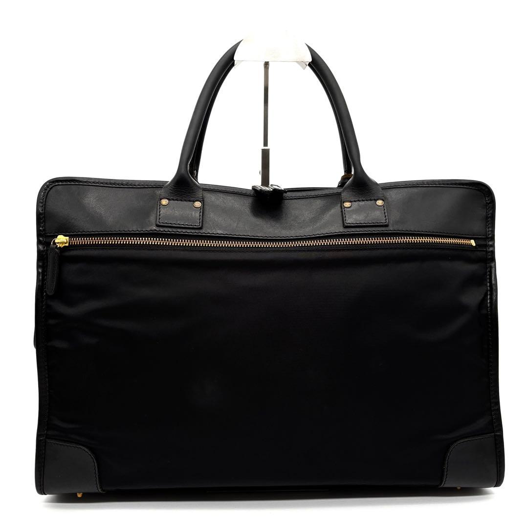 極美品 フェリージ ビジネスバッグ ロゴ 12-39 A4可 大容量 メンズ 黒