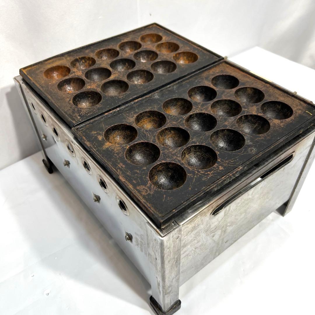 業務用 たこ焼き器 天然ガス用 2連 鉄板