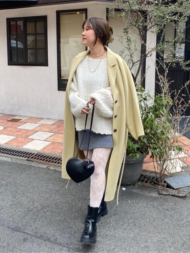 新品 入手困難 DOUDOU ウールスラブロービングニット オフホワイト