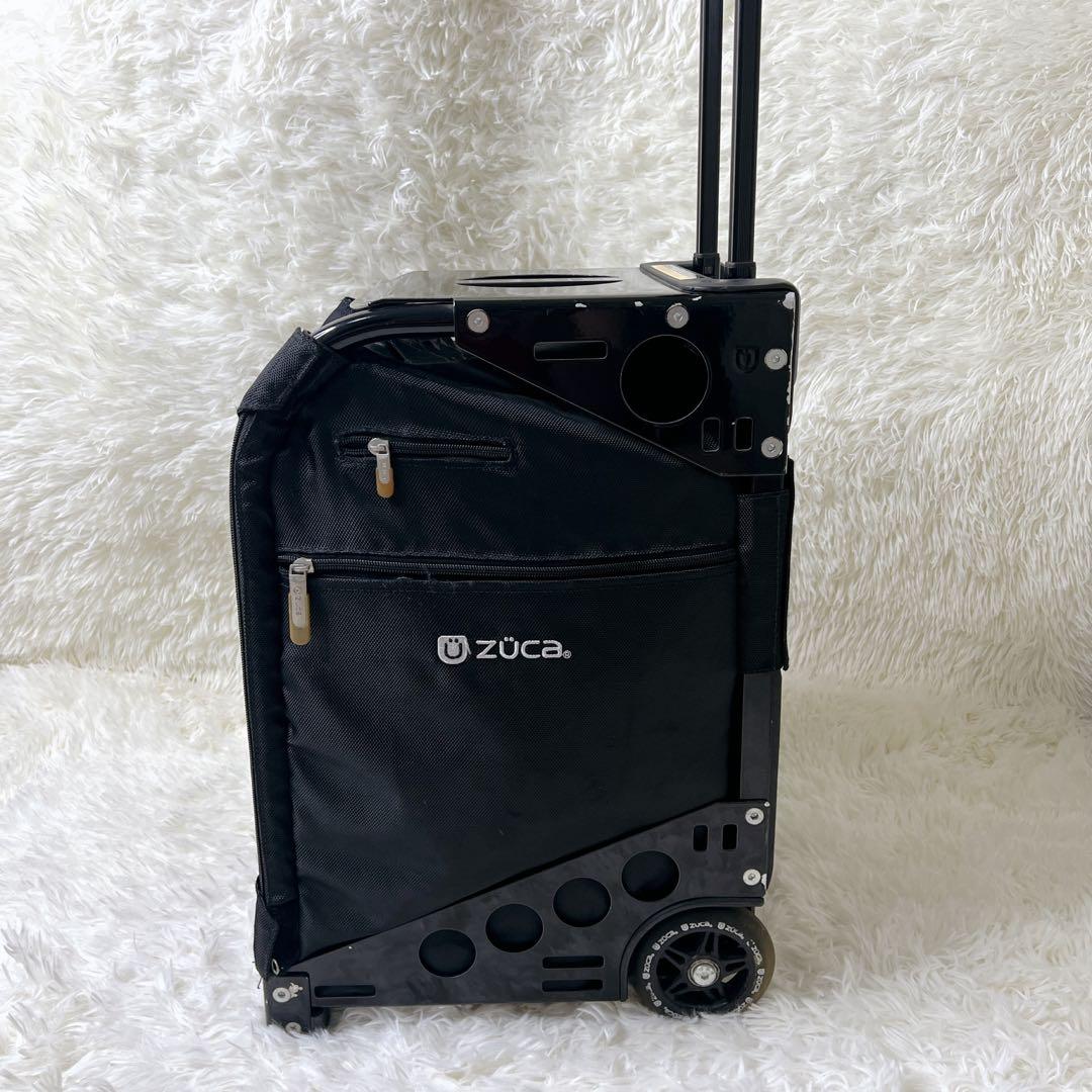ズーカZUCA 座れるキャリーバッグ35L オールブラック　キャリーカート