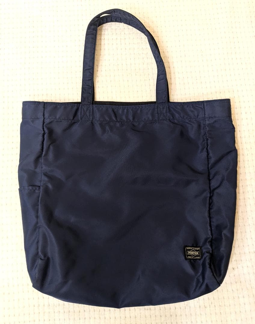 美品 ポーター 吉田カバン ナイロン トートバッグ リバーシブル ネイビー 紺