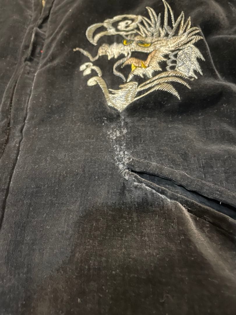 【難あり】vintage Late 50s-60s スカジャン ドラゴン 別珍