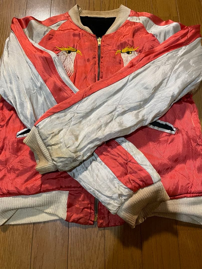 【難あり】vintage Late 50s-60s スカジャン ドラゴン 別珍