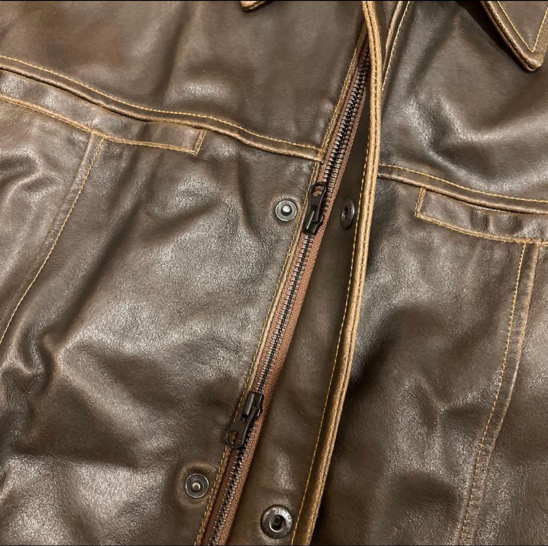 OLD GAP レザージャケット 本革 ライダース ダブルジップ　短丈