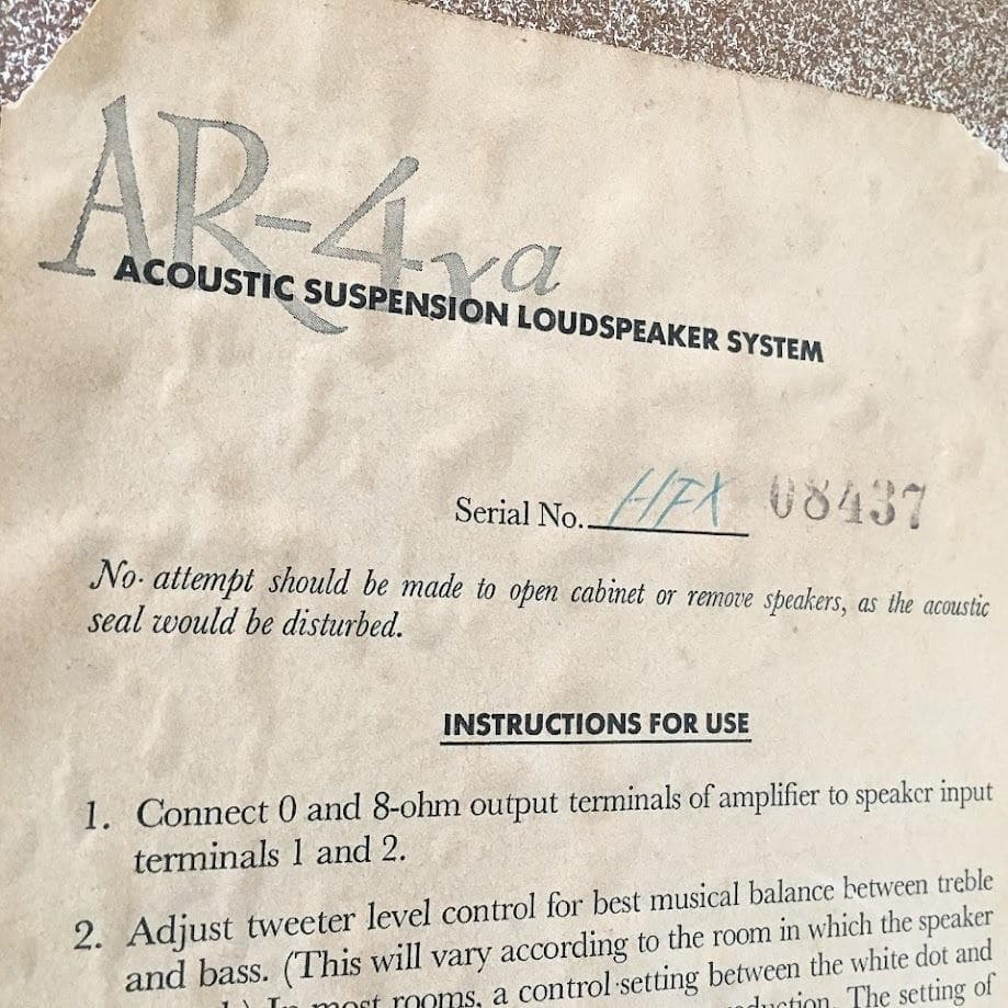 アコースティックリサーチ ACOUSTIC RESEARCH AR-4XA ★