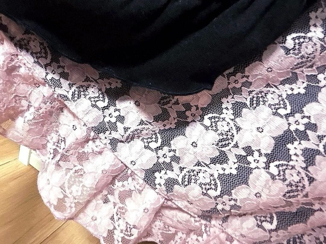 GOLDS♡肩紐ビジュー♡ふりふりラッフルフリル♡レースキャミトップスⅡ♡BK