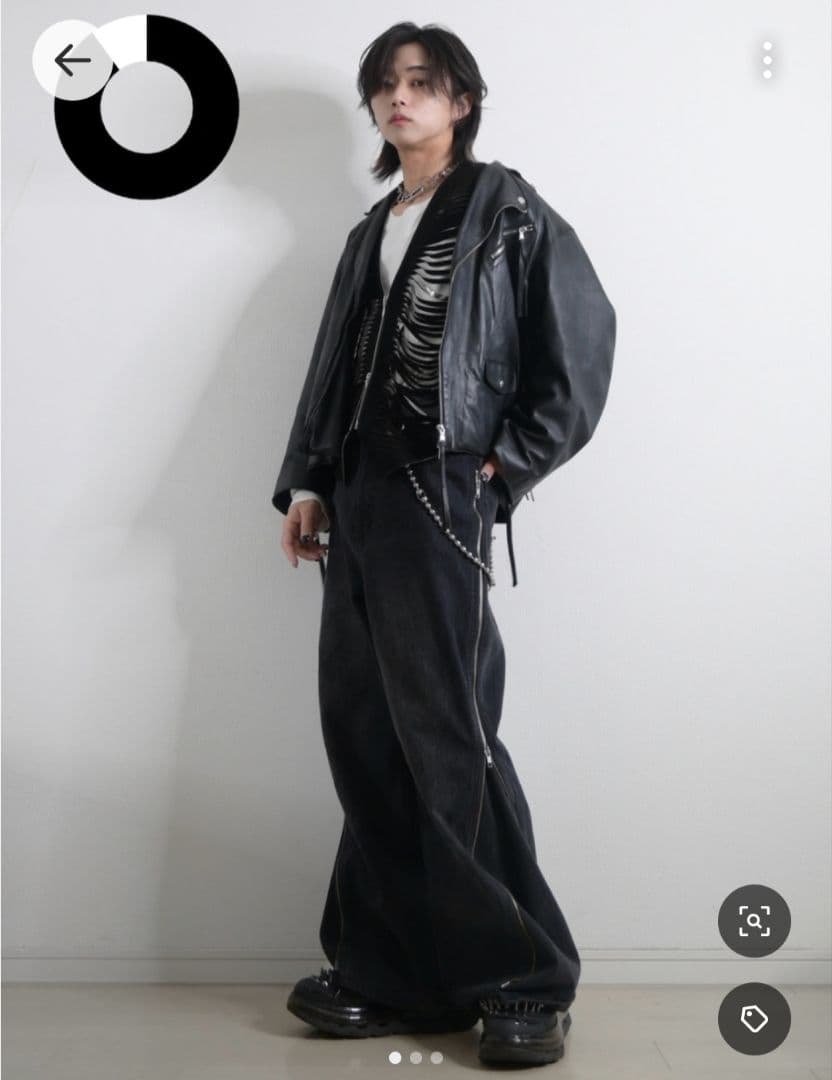 トップス MASU SHREDDER LEATHER VEST(BLACK)