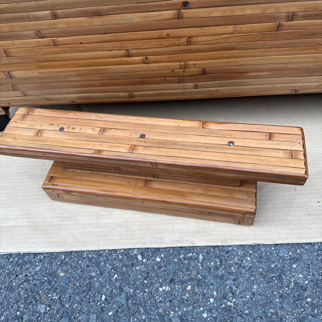 梅里竹芸　三人掛けソファー　ベンチ　竹製　【A-99】