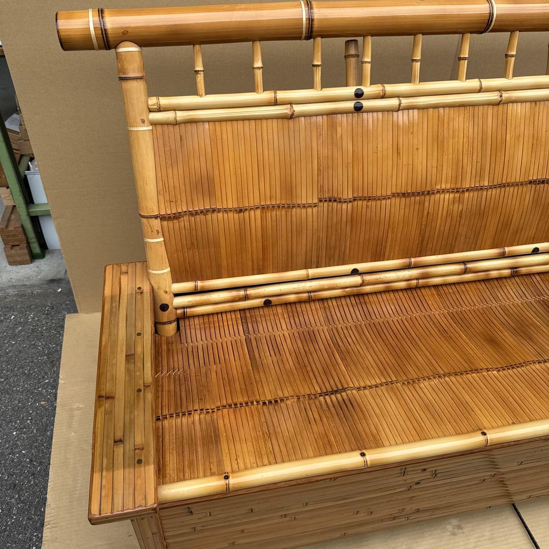 梅里竹芸　三人掛けソファー　ベンチ　竹製　【A-99】