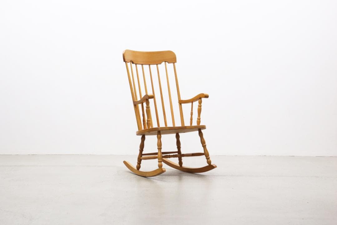 レトロ ロッキングチェア ビーチ材 揺り椅子 ラウンジ ナチュラル ヴィンテージ