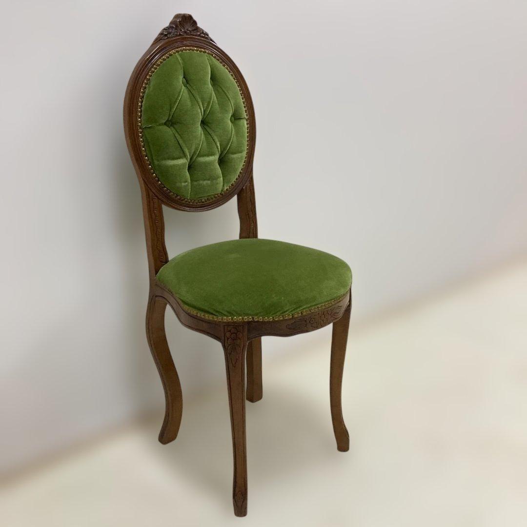 イタリア　アンティーク調 　猫脚　チェア　椅子　ロココ調 　鋲打