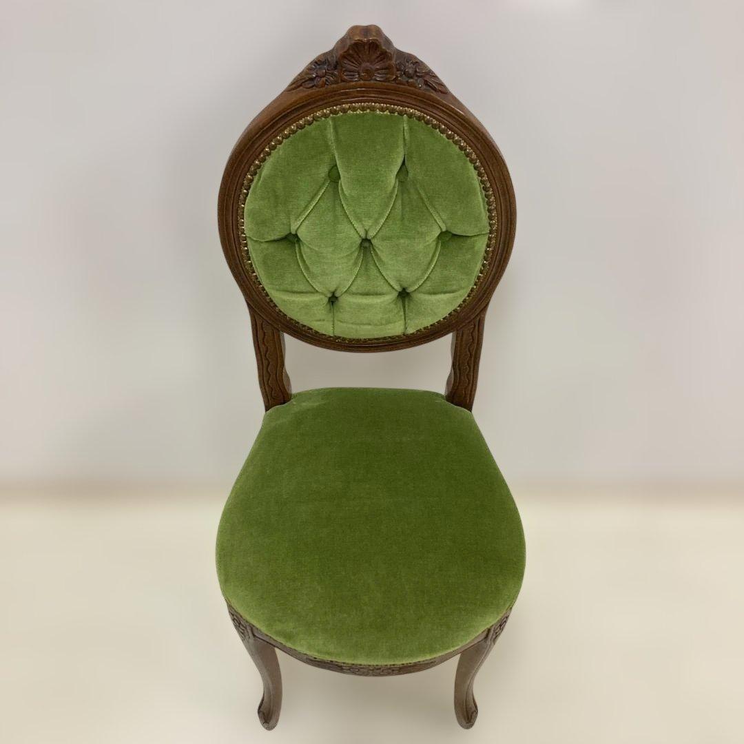 イタリア　アンティーク調 　猫脚　チェア　椅子　ロココ調 　鋲打