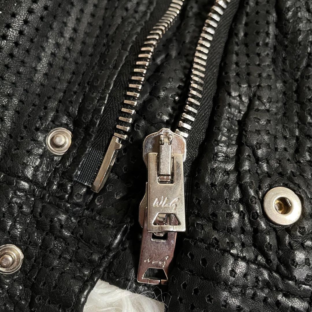 イタリア製 WLG ジョルジオブラッド レザージャケット パンチング