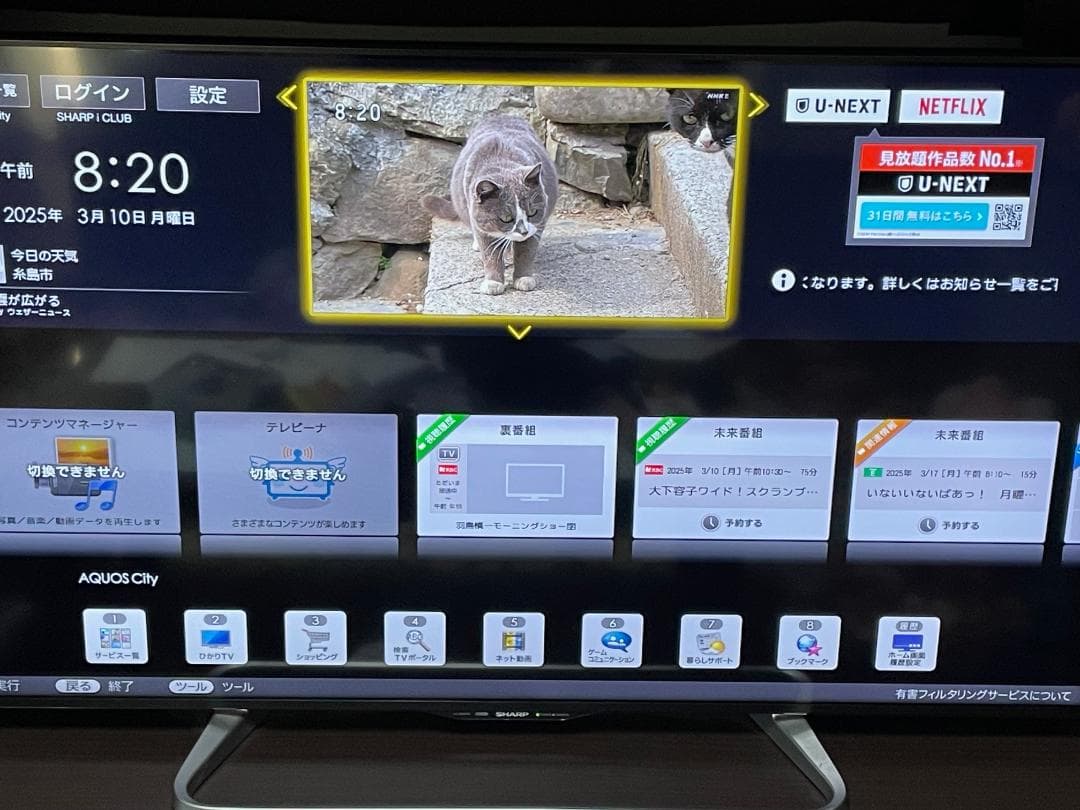 シャープ 50V型 液晶テレビ AQUOS LC-50W30（2016年製）