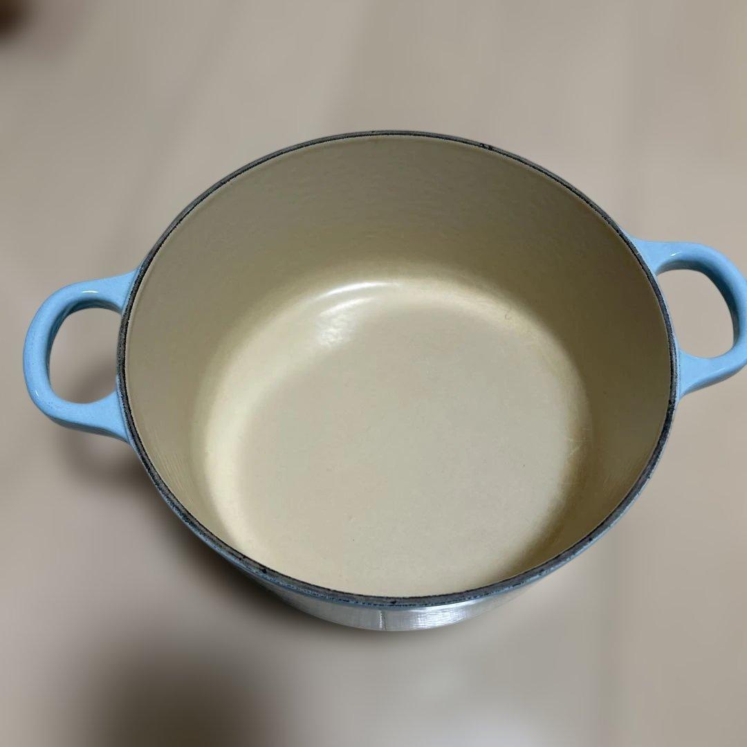 LE CREUSET 両手鍋 22cm ライトブルー