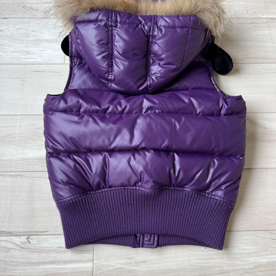 希少カラー　バーバリーブルーレーベル　ダウンベスト　ファー　チェック　2way