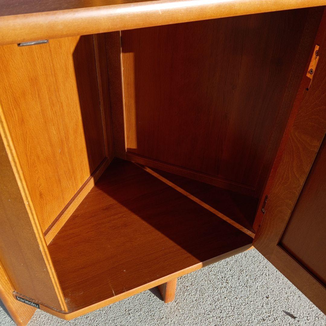 こ*う様 コーナー型木製テーブル 扉付き収納